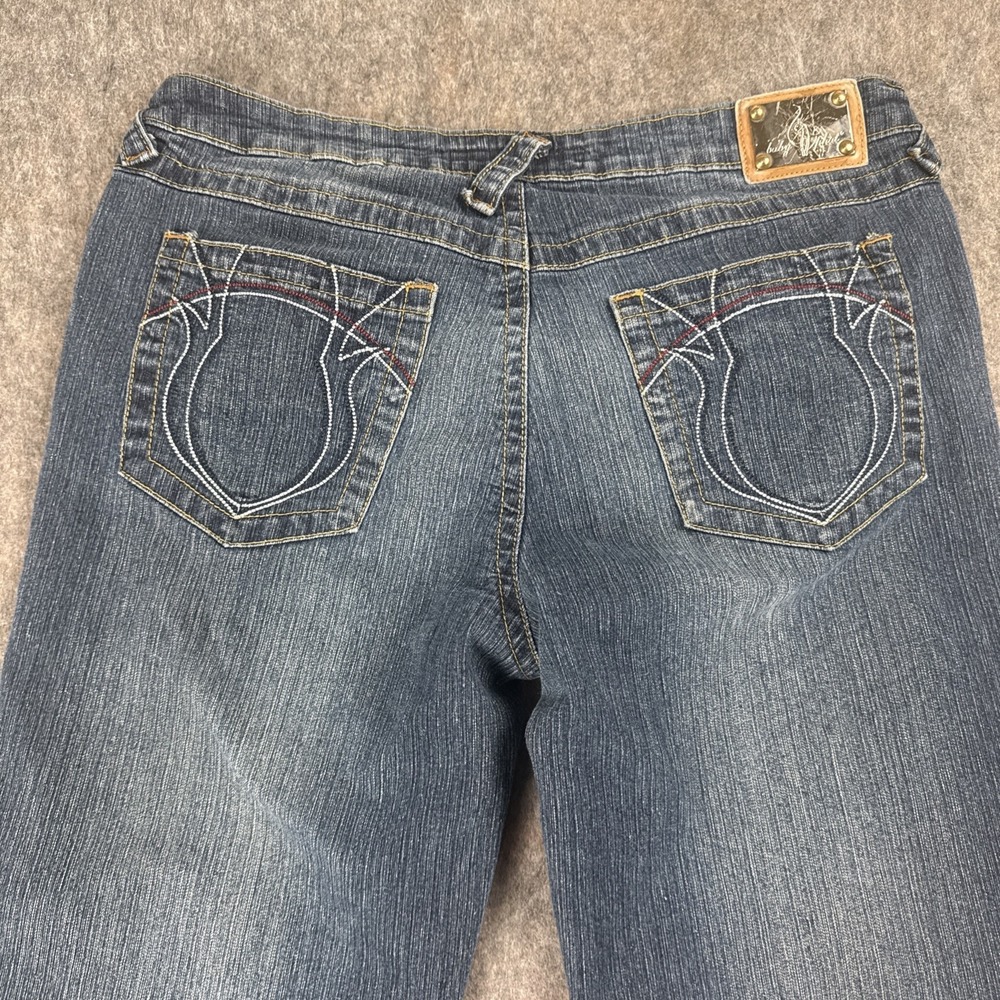 Baby Phat Jeans Women's Size 13 Y2K Denim 90's Cat Logo Bootcut Flare Vintage - Picture 11 of 12